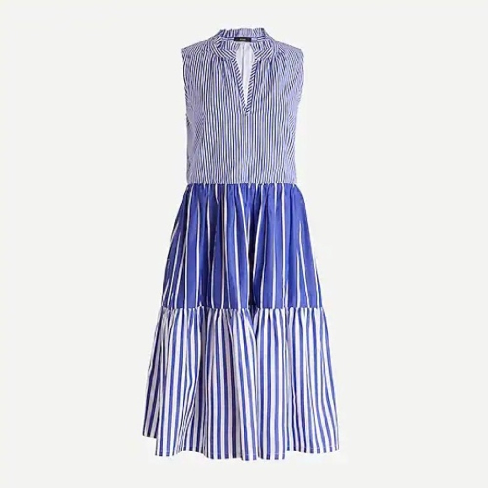 J. Crew Blue and White Striped Dress - Picture 1 of 10